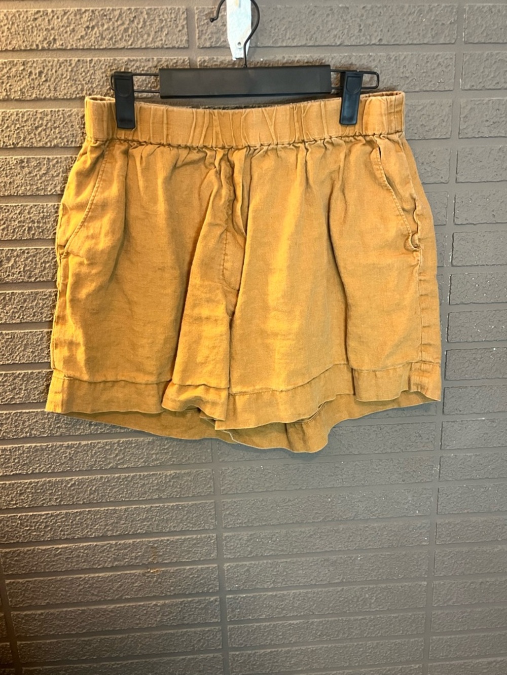 Everlane Mustard Yellow Linen-Blend Shorts